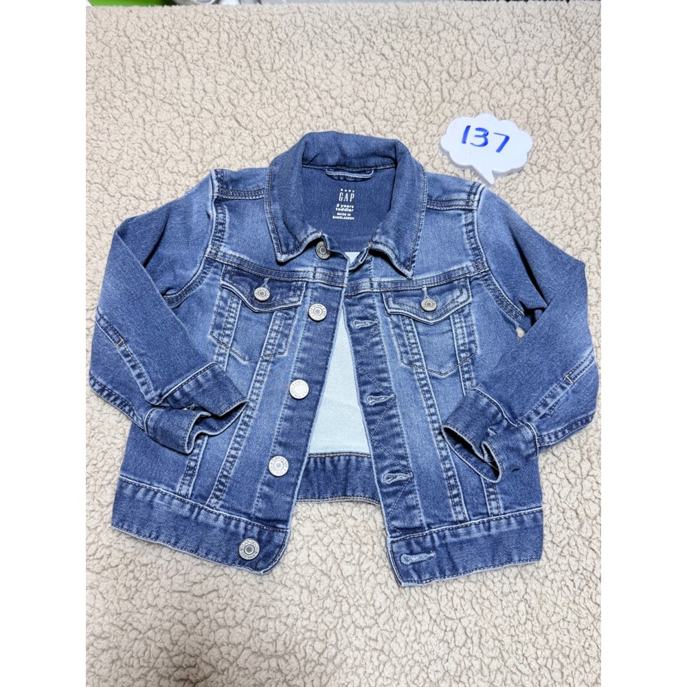 Baby Gap Toddler Denim Trucker Jacket Medium Wash Blue 2 Years 2T